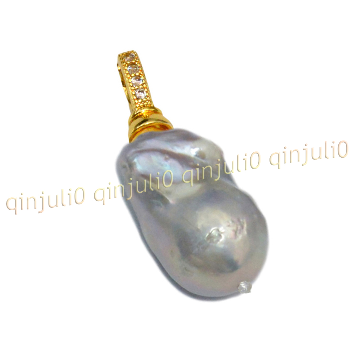 Huge 15x20mm Real Natural Multicolor Keshi Baroque Pearl Pendant 14K Gold Plated - Picture 45 of 55