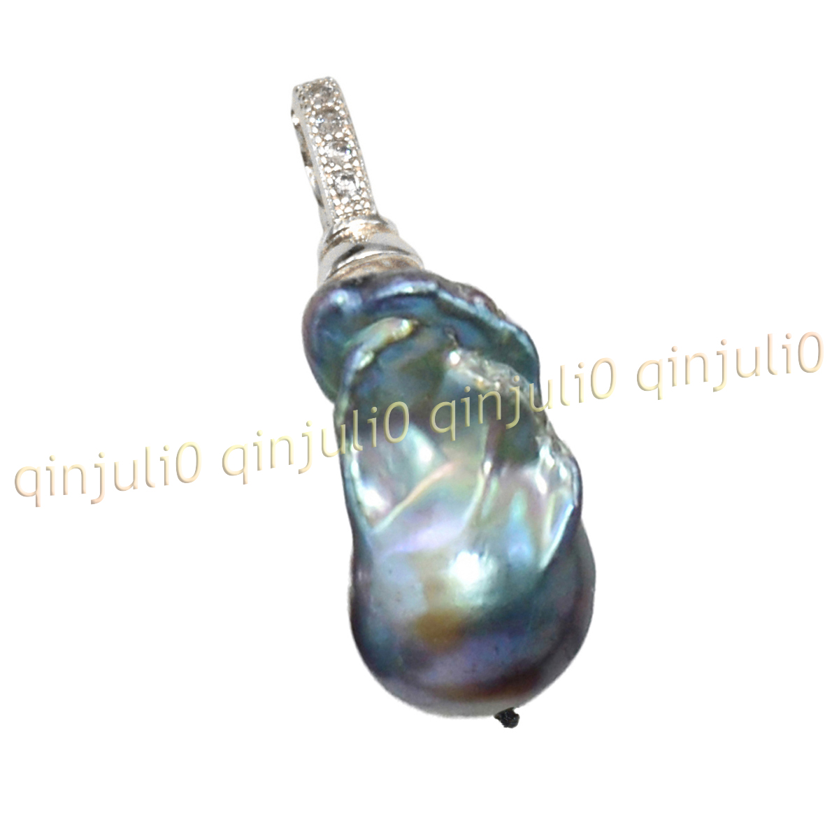 Huge 15x20mm Real Natural Multicolor Keshi Baroque Pearl Pendant 14K Gold Plated - Picture 46 of 55