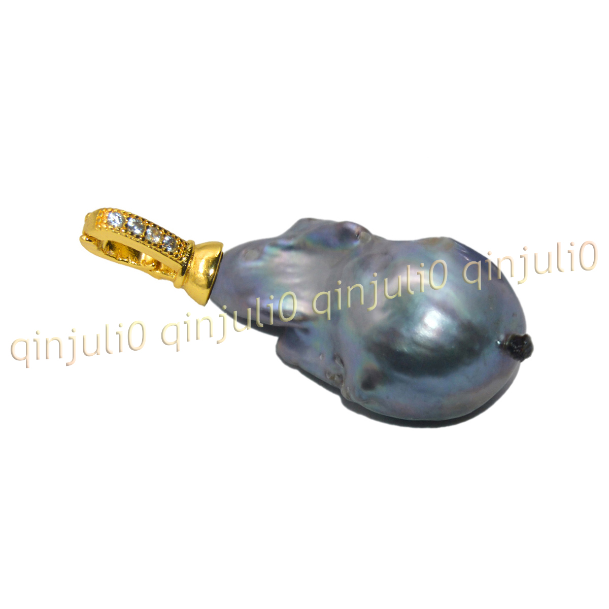Huge 15x20mm Real Natural Multicolor Keshi Baroque Pearl Pendant 14K Gold Plated - Picture 48 of 55