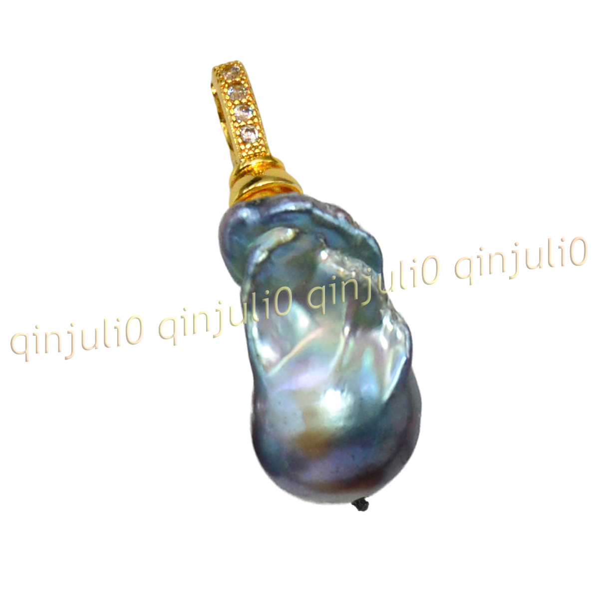 Huge 15x20mm Real Natural Multicolor Keshi Baroque Pearl Pendant 14K Gold Plated - Picture 49 of 55