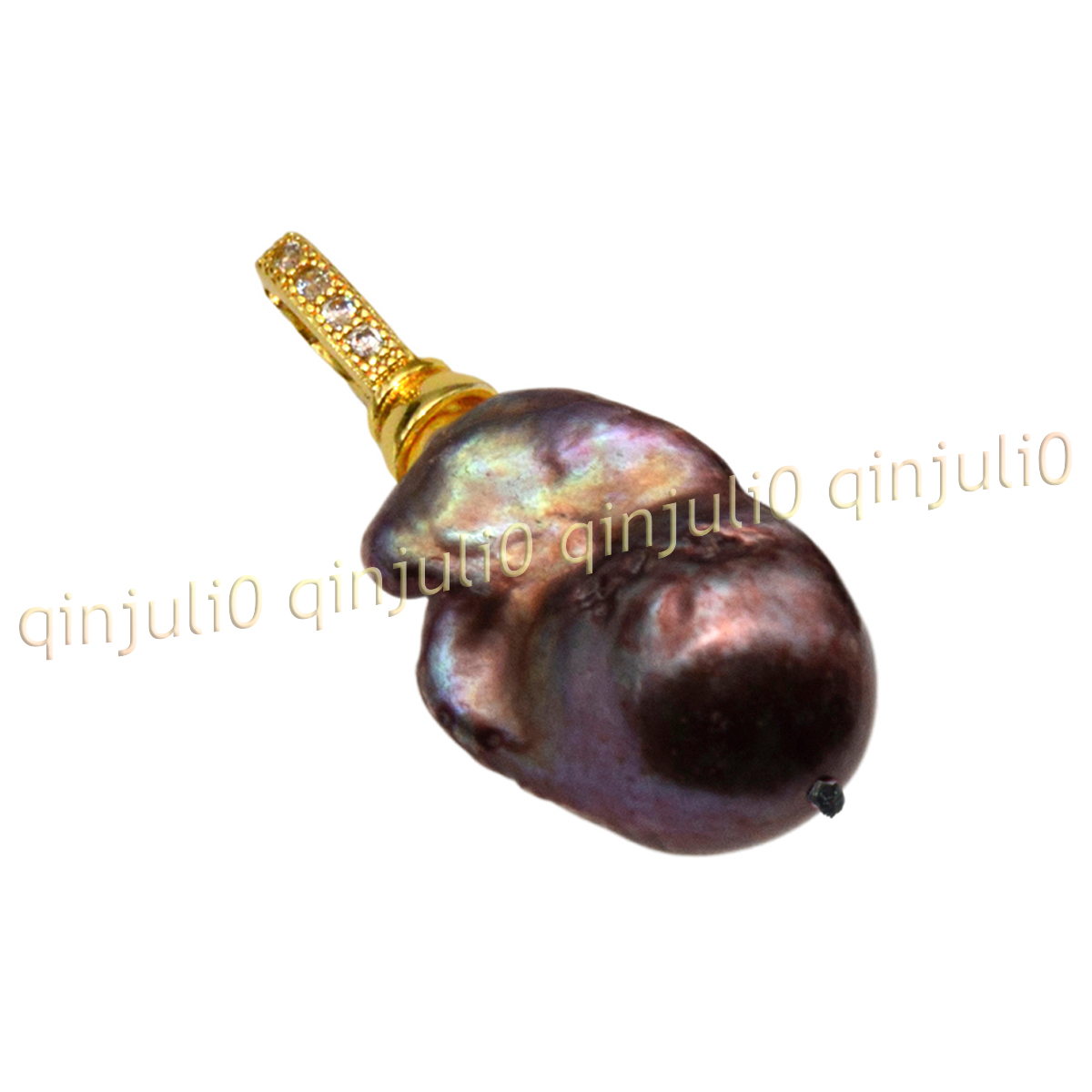 Huge 15x20mm Real Natural Multicolor Keshi Baroque Pearl Pendant 14K Gold Plated - Picture 53 of 55