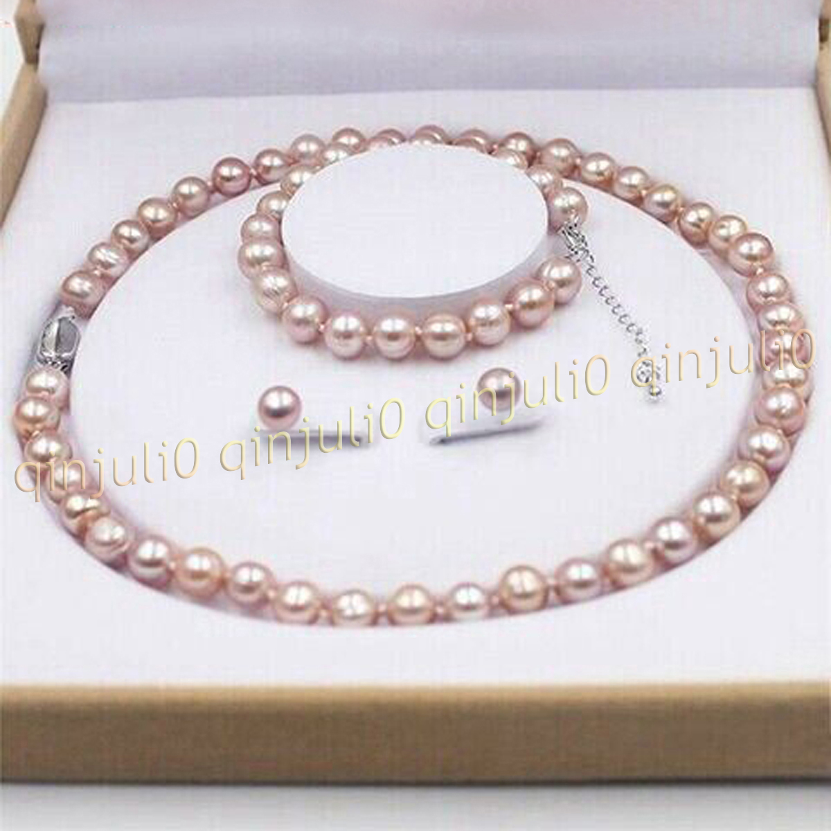 Genuine Natural Freshwater Cultured Pearl Necklace Bracelet Earrings Jewelry Set - Picture 20 of 25