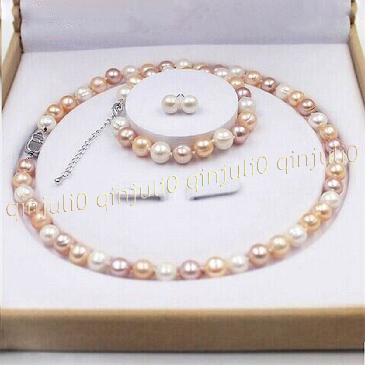 Genuine Natural Freshwater Cultured Pearl Necklace Bracelet Earrings Jewelry Set - Picture 23 of 25