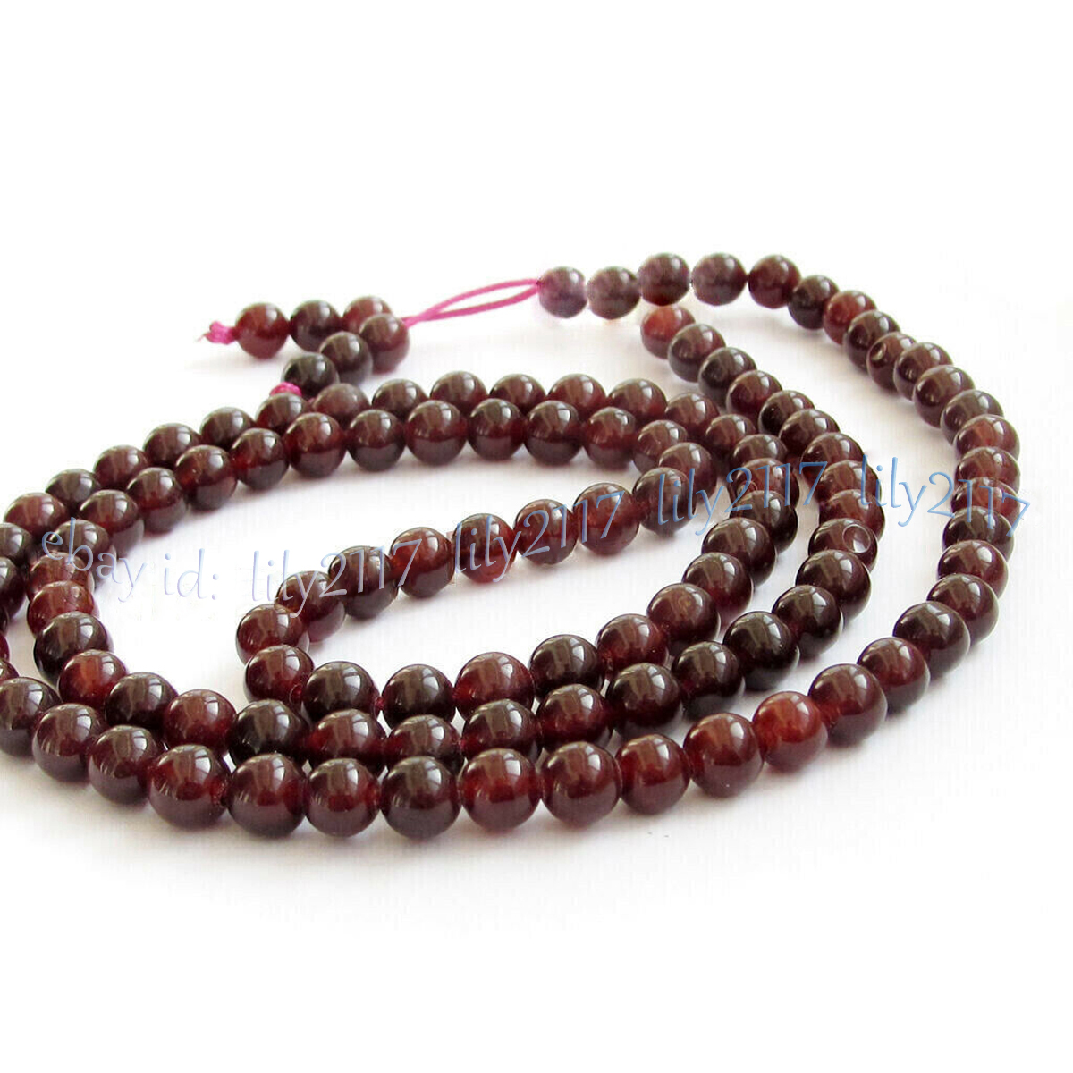 Natural Dark Red Garnet 108 Prayer Beads Tibet Buddhist Mala Necklace Meditation