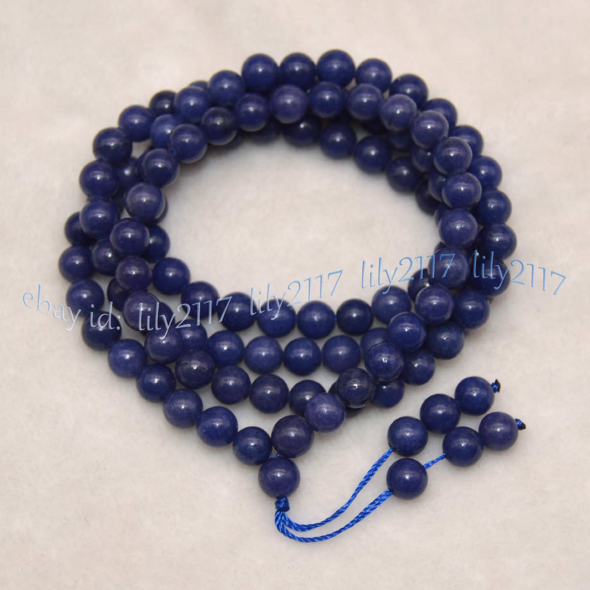 Natural Gemstone 108 Player Beads Tibet Buddhist Mala Necklace Meditation Rosary