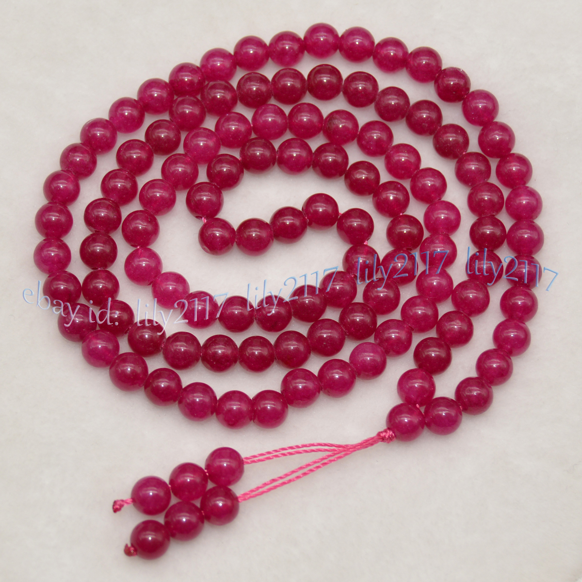 Natural Gemstone 108 Player Beads Tibet Buddhist Mala Necklace Meditation Rosary