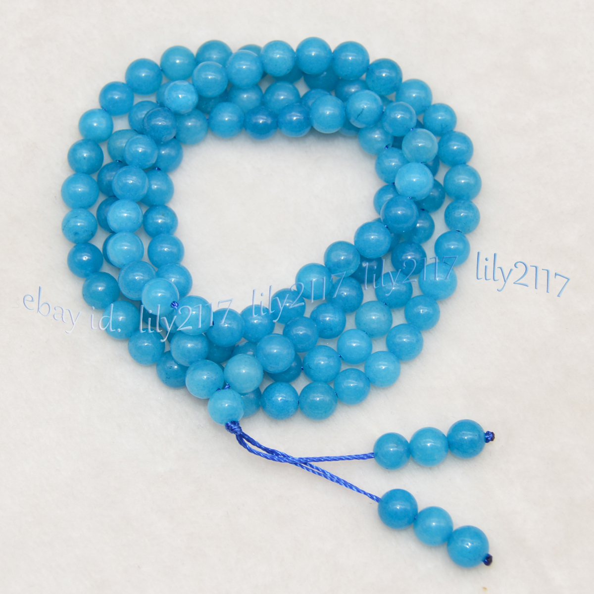 Natural Gemstone 108 Player Beads Tibet Buddhist Mala Necklace Meditation Rosary