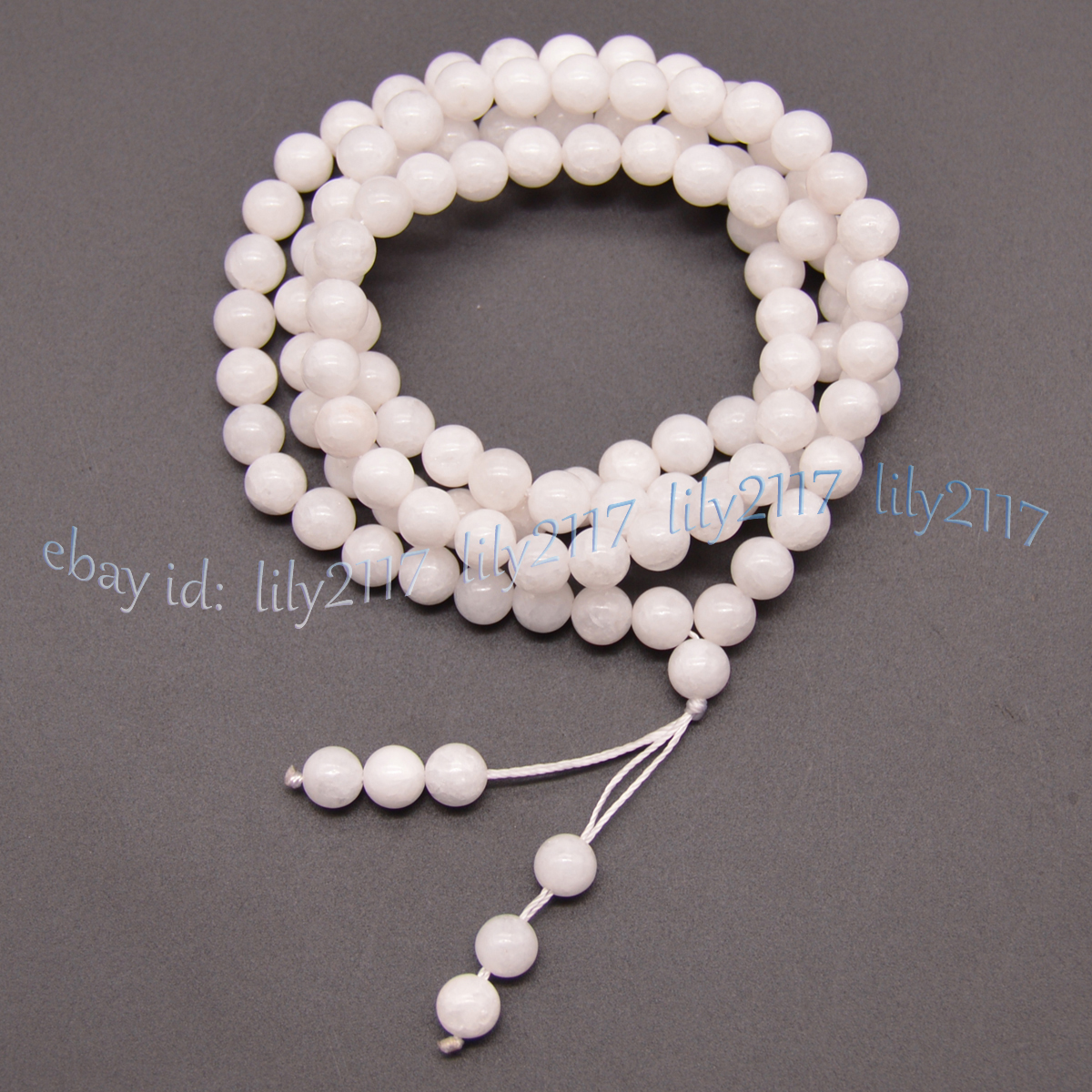 Natural Gemstone 108 Player Beads Tibet Buddhist Mala Necklace Meditation Rosary