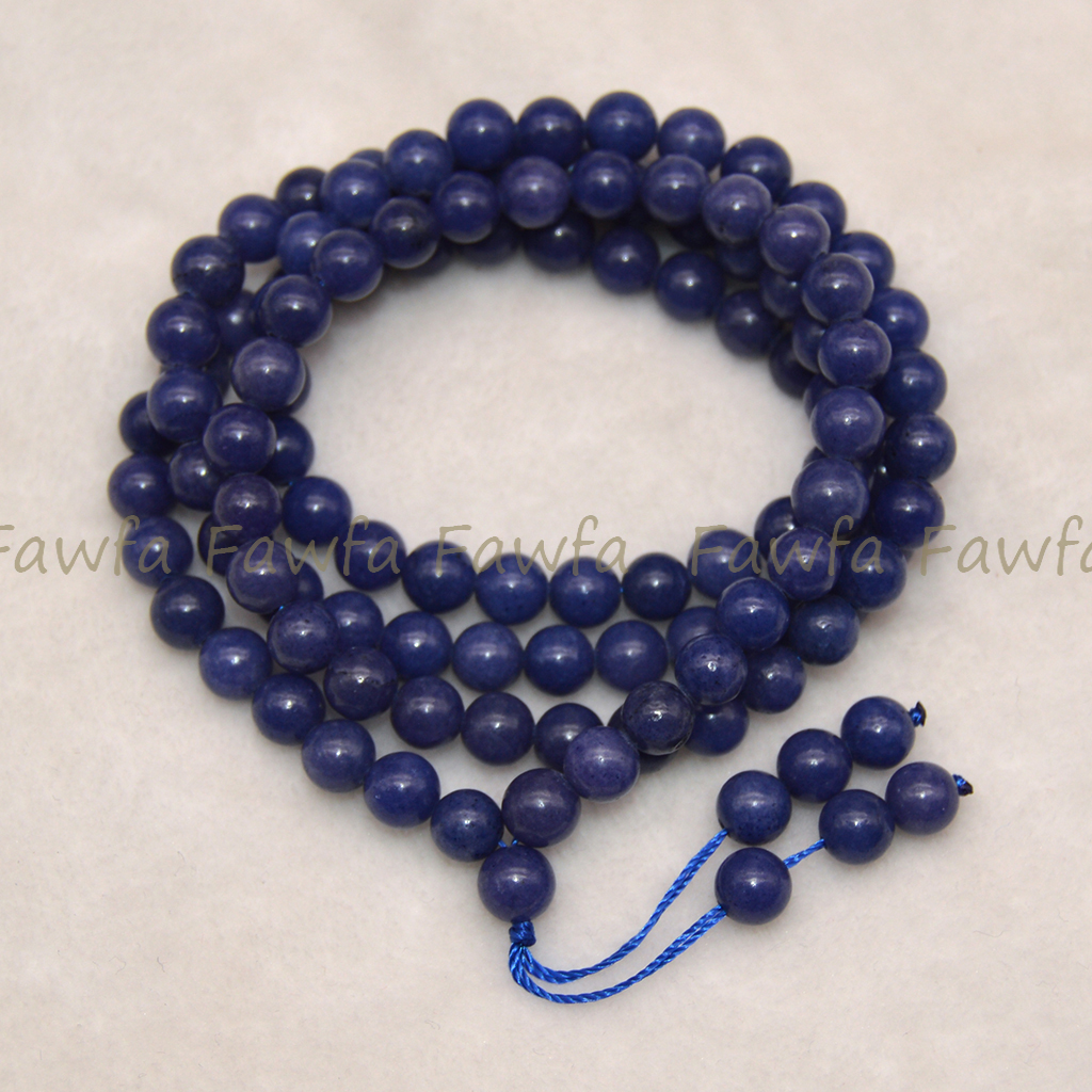 Natural 108 Player Gemstone Beads Tibet Buddhist Mala Necklace Meditation Rosary