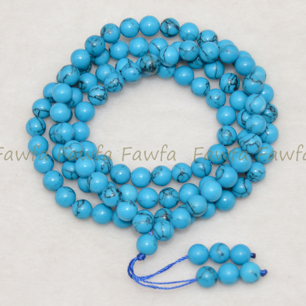 Natural 108 Player Gemstone Beads Tibet Buddhist Mala Necklace Meditation Rosary