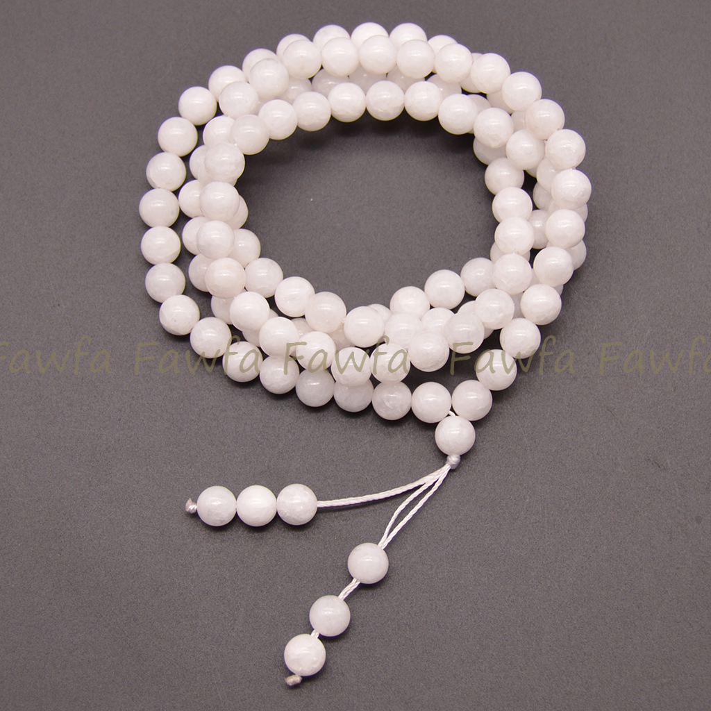 Natural 108 Player Gemstone Beads Tibet Buddhist Mala Necklace Meditation Rosary