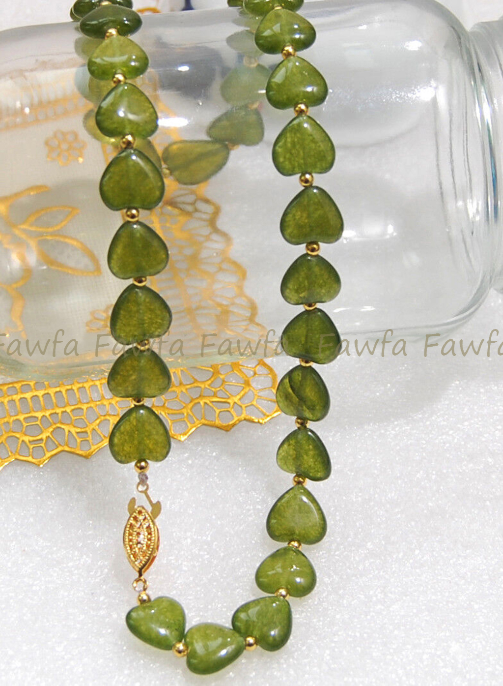 Charm 12mm Natural Green Peridot Heart Shaped Gemstone Beads Necklace 14-36'' - Picture 11 of 15