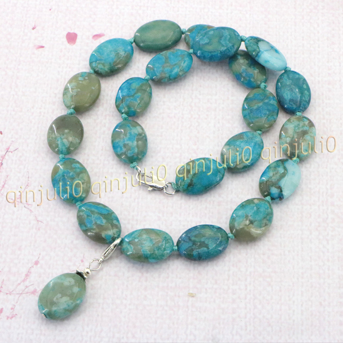 Natural 13x18mm Multicolor Gemstone Oval Beads Pendant Necklace Earring Set 18'' - Picture 32 of 40