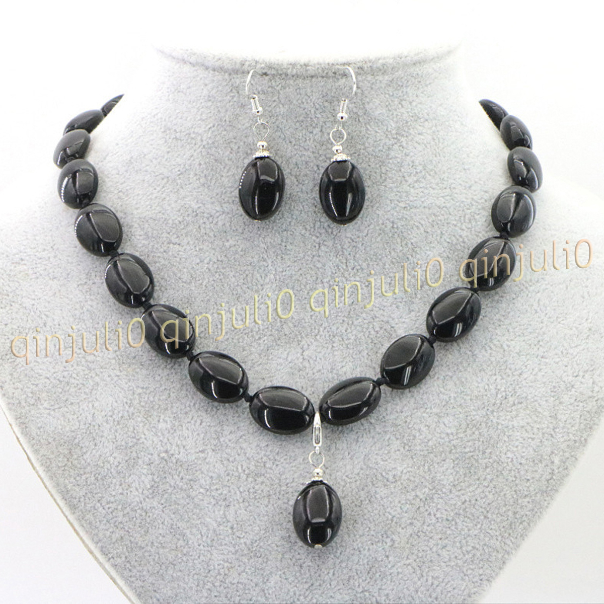 Natural 13x18mm Multicolor Gemstone Oval Beads Pendant Necklace Earring Set 18'' - Picture 33 of 40
