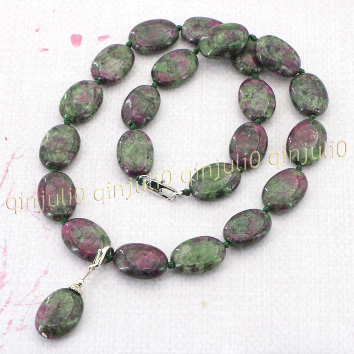 Natural 13x18mm Multicolor Gemstone Oval Beads Pendant Necklace Earring Set 18'' - Picture 40 of 40
