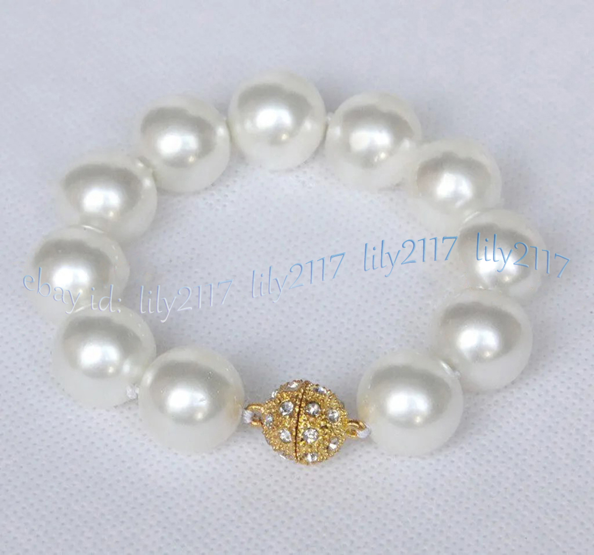 12 Colors Multicolor South Sea Shell Pearl Round Beads Bracelet Magnetic Clasp - Picture 14 of 25