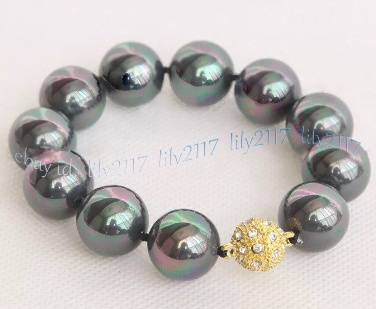 12 Colors Multicolor South Sea Shell Pearl Round Beads Bracelet Magnetic Clasp - Picture 17 of 25