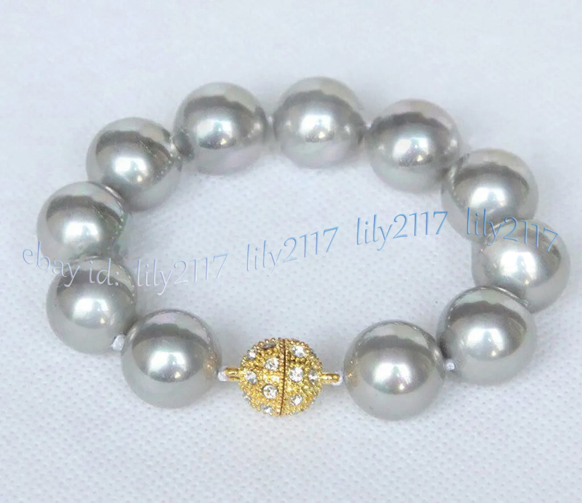 12 Colors Multicolor South Sea Shell Pearl Round Beads Bracelet Magnetic Clasp - Picture 19 of 25