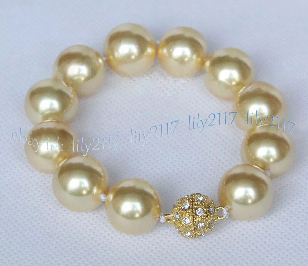 12 Colors Multicolor South Sea Shell Pearl Round Beads Bracelet Magnetic Clasp - Picture 22 of 25