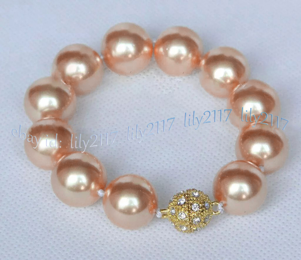 12 Colors Multicolor South Sea Shell Pearl Round Beads Bracelet Magnetic Clasp - Picture 23 of 25