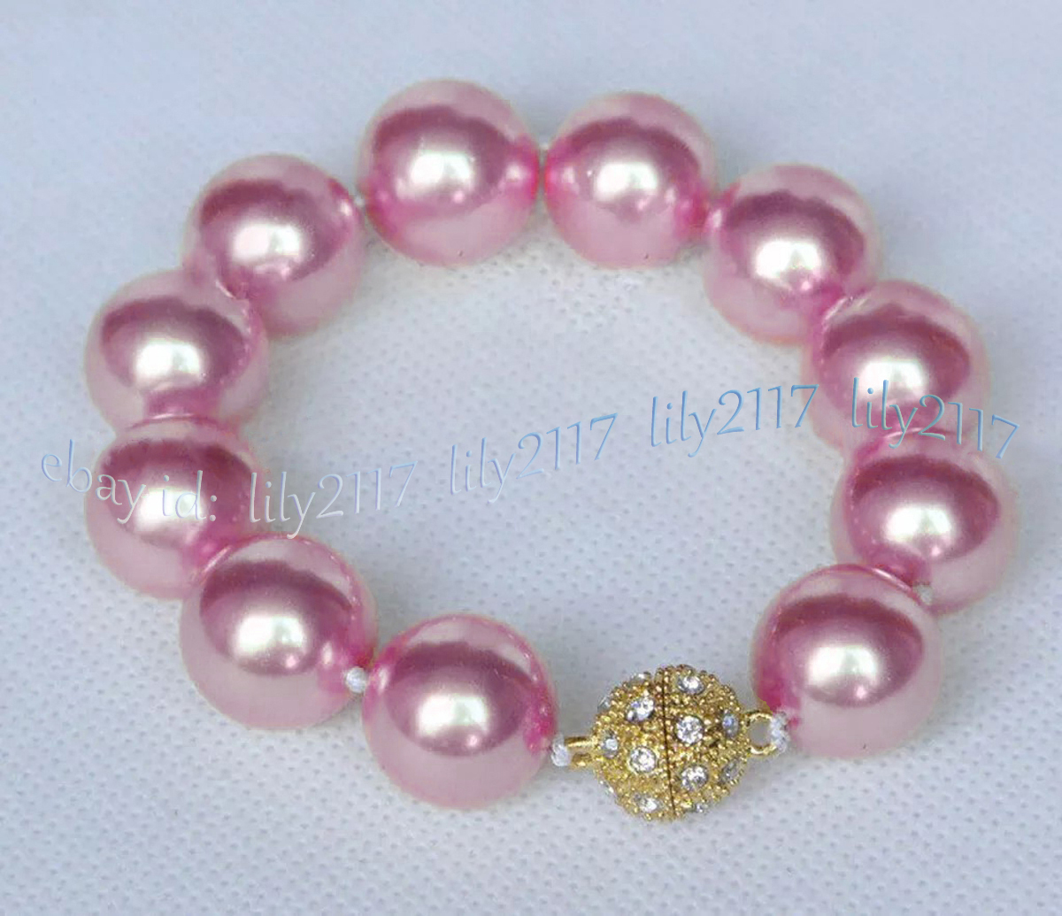 12 Colors Multicolor South Sea Shell Pearl Round Beads Bracelet Magnetic Clasp - Picture 24 of 25