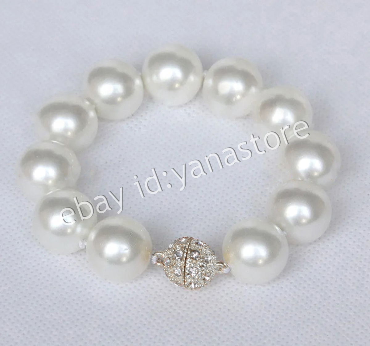 12 Farben Mehrfarbig Südsee Muschel Perle Rund Perlen Armband Magnetverschluss - Bild 14 von 25