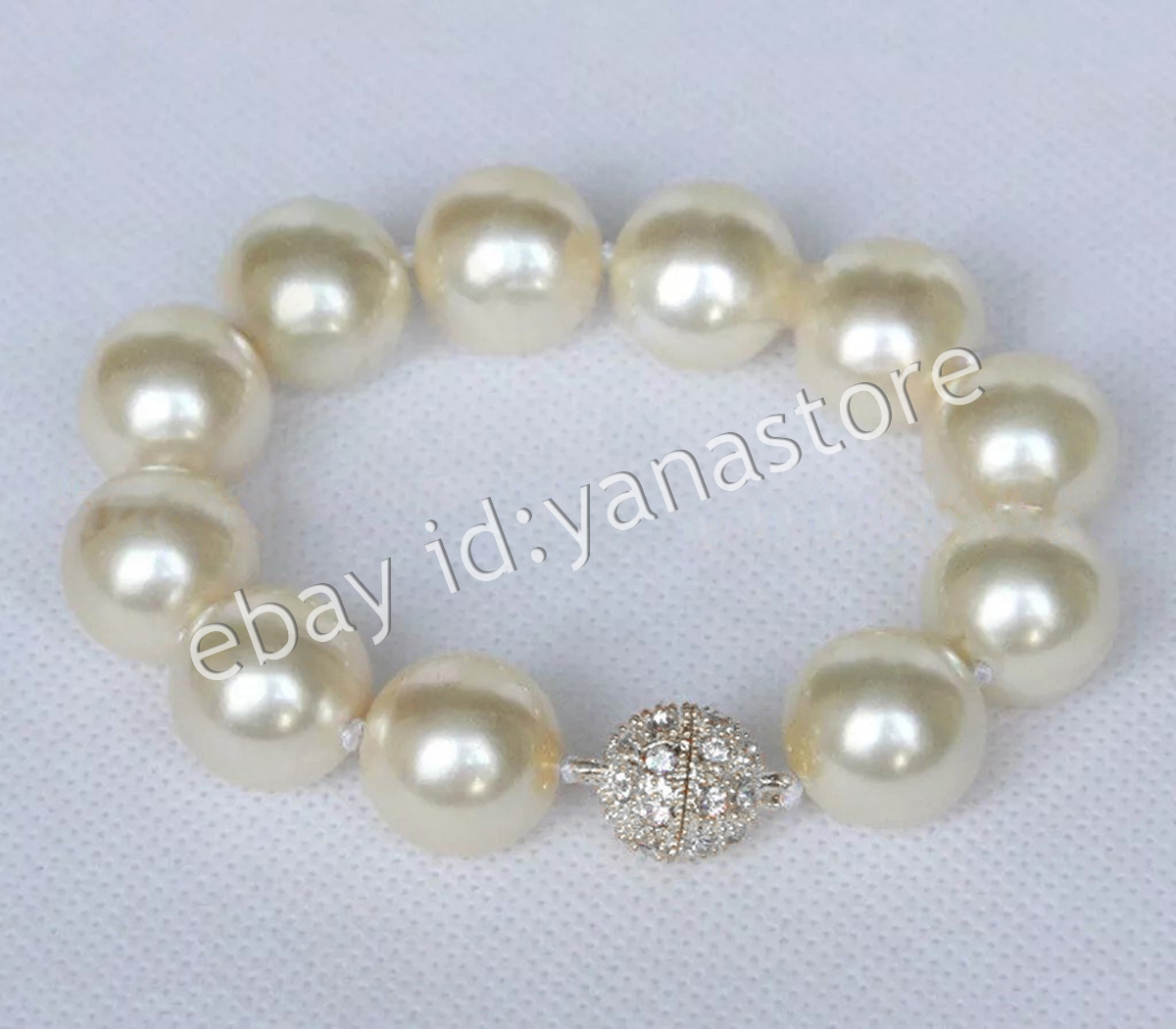 12 Farben Mehrfarbig Südsee Muschel Perle Rund Perlen Armband Magnetverschluss - Bild 15 von 25