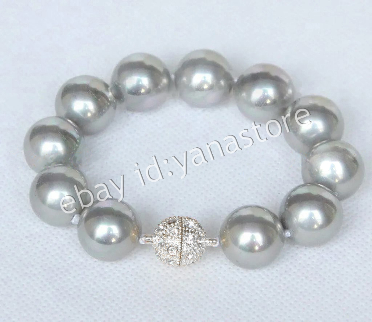 12 Farben Mehrfarbig Südsee Muschel Perle Rund Perlen Armband Magnetverschluss - Bild 19 von 25