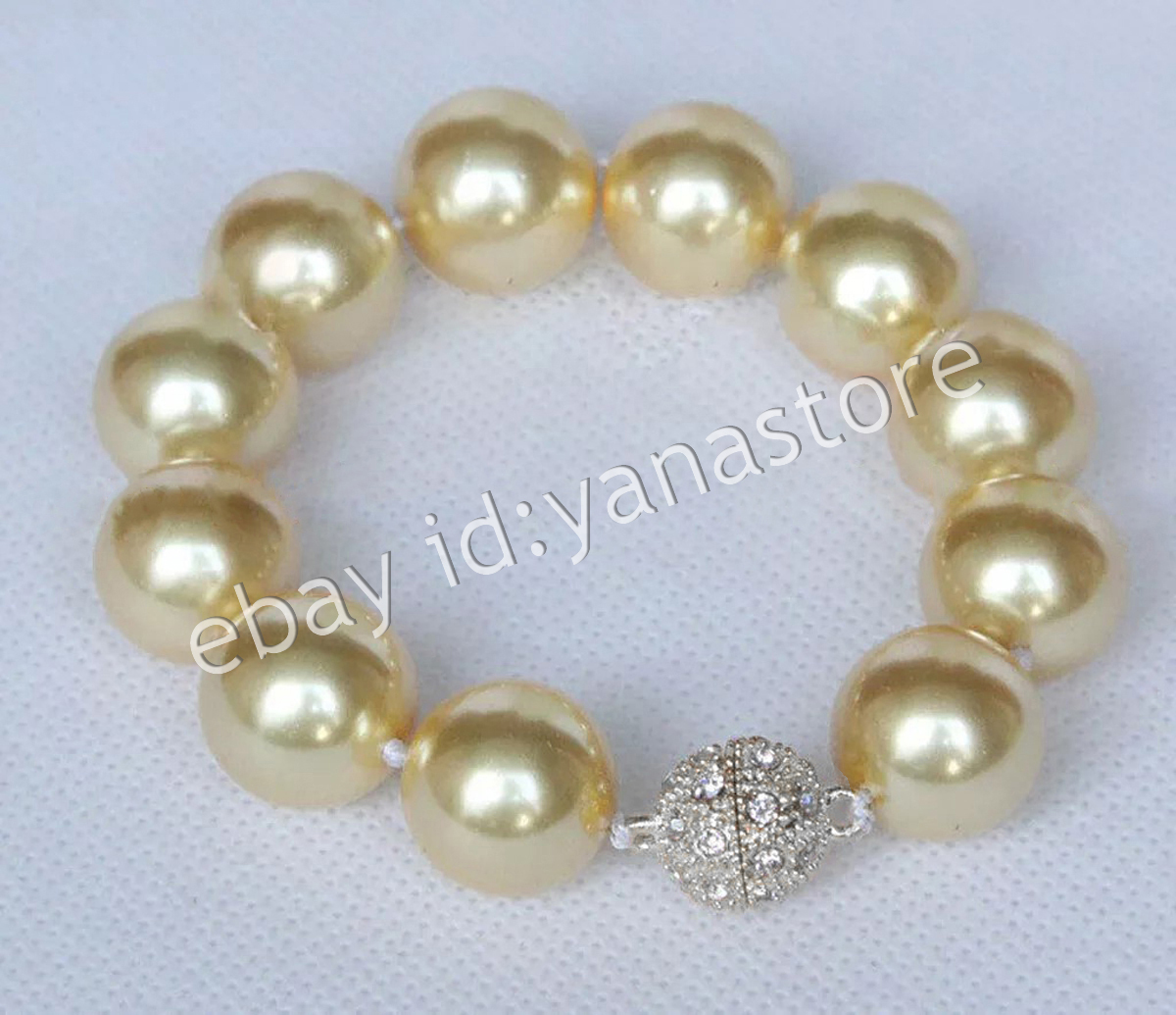 12 Farben Mehrfarbig Südsee Muschel Perle Rund Perlen Armband Magnetverschluss - Bild 22 von 25