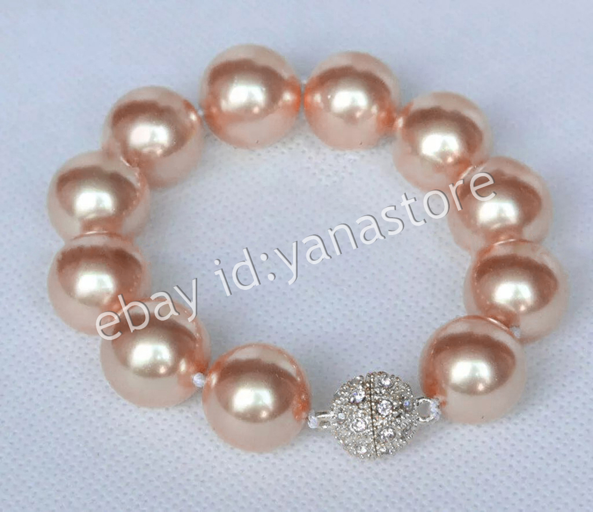 12 Farben Mehrfarbig Südsee Muschel Perle Rund Perlen Armband Magnetverschluss - Bild 23 von 25