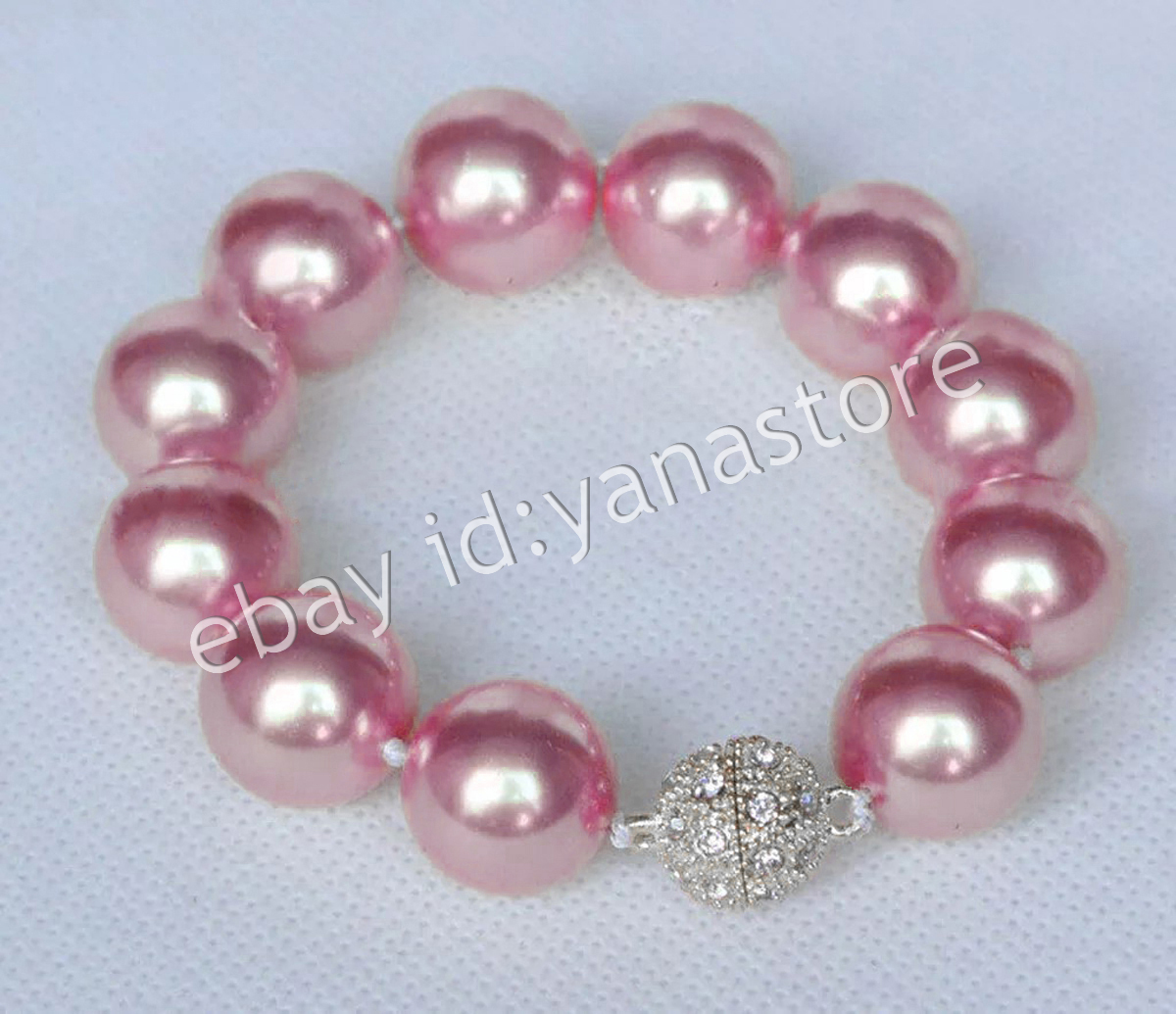 12 Farben Mehrfarbig Südsee Muschel Perle Rund Perlen Armband Magnetverschluss - Bild 24 von 25