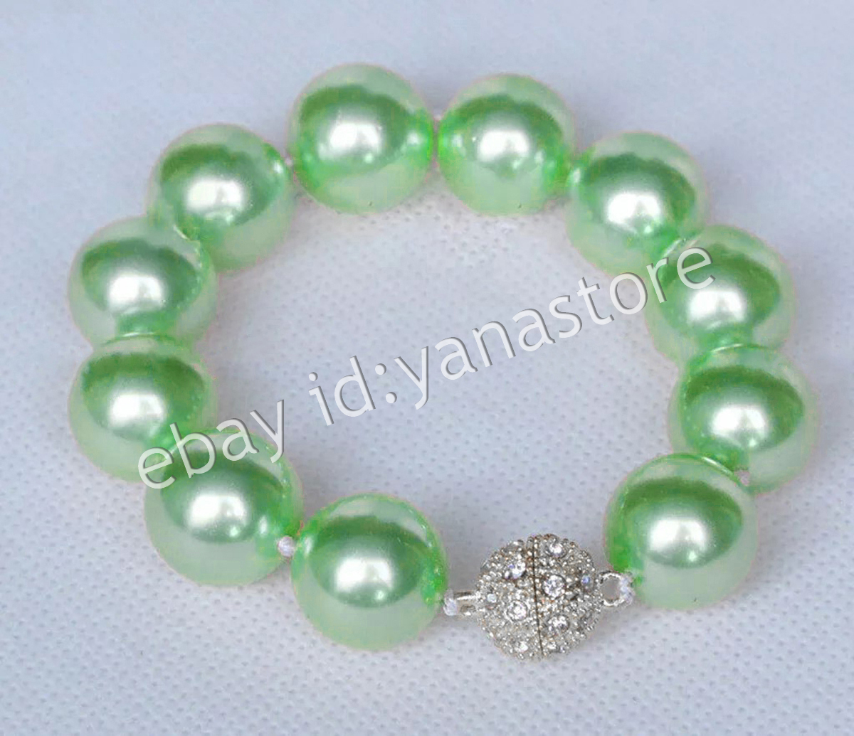 12 Farben Mehrfarbig Südsee Muschel Perle Rund Perlen Armband Magnetverschluss - Bild 25 von 25