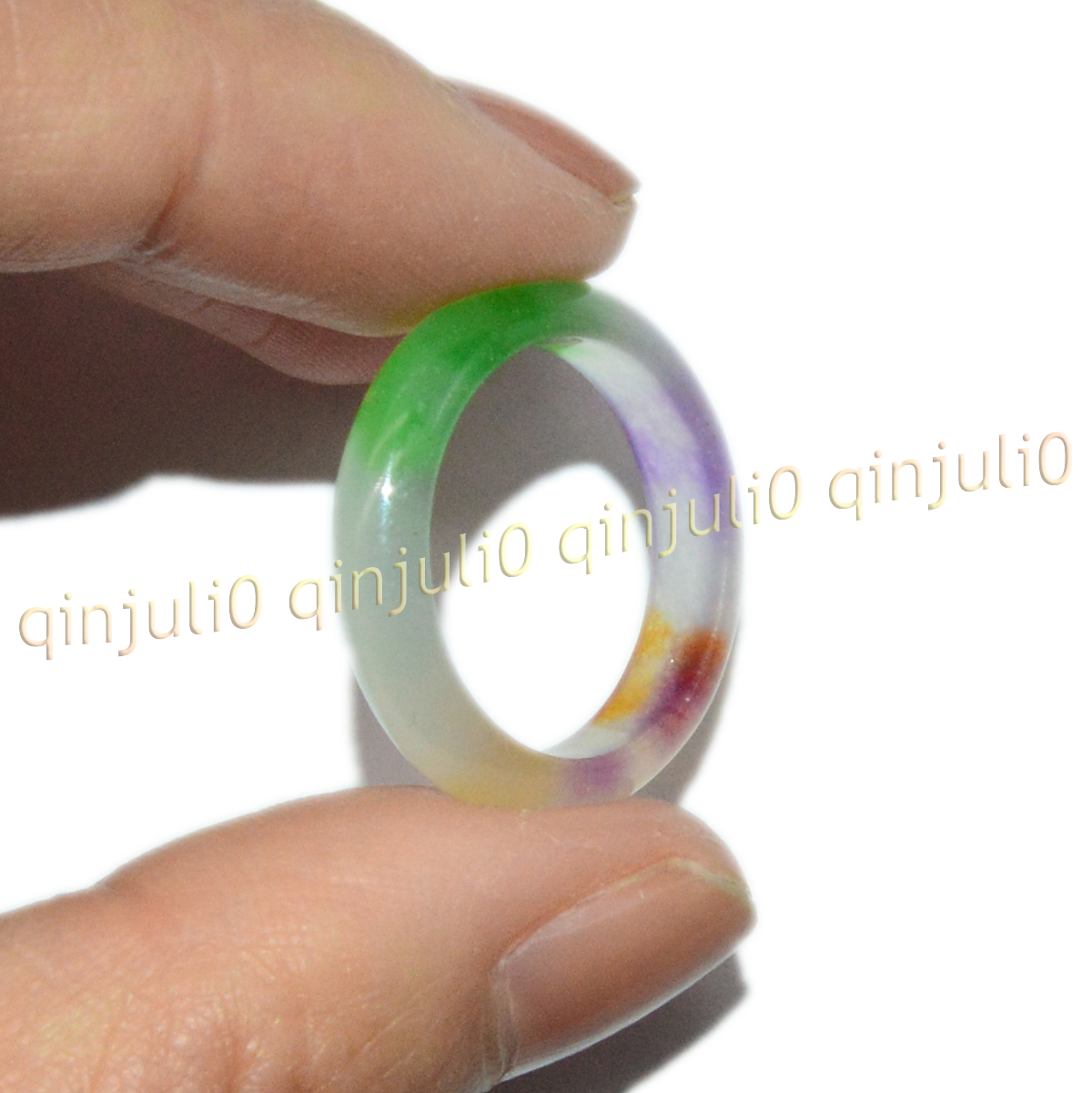 Real Natural Gemstone Jade Finger Circle Band Rings Women Men Jewelry 17-18mm