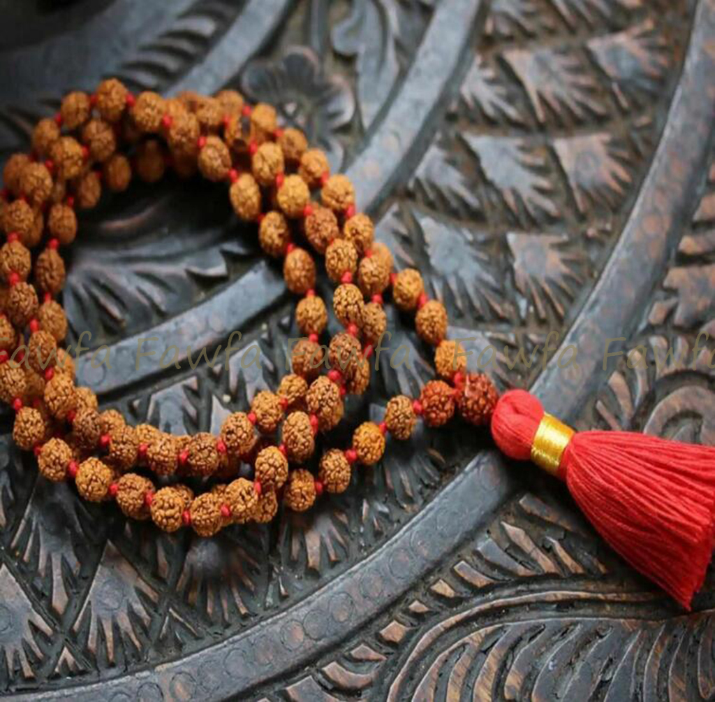 Rudraksha Bodhi 108 Rosary Beads Tibet Buddhist Mala Meditation Tassel Necklace