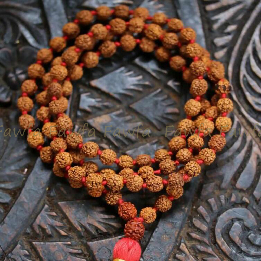 Rudraksha Bodhi 108 Rosary Beads Tibet Buddhist Mala Meditation Tassel Necklace