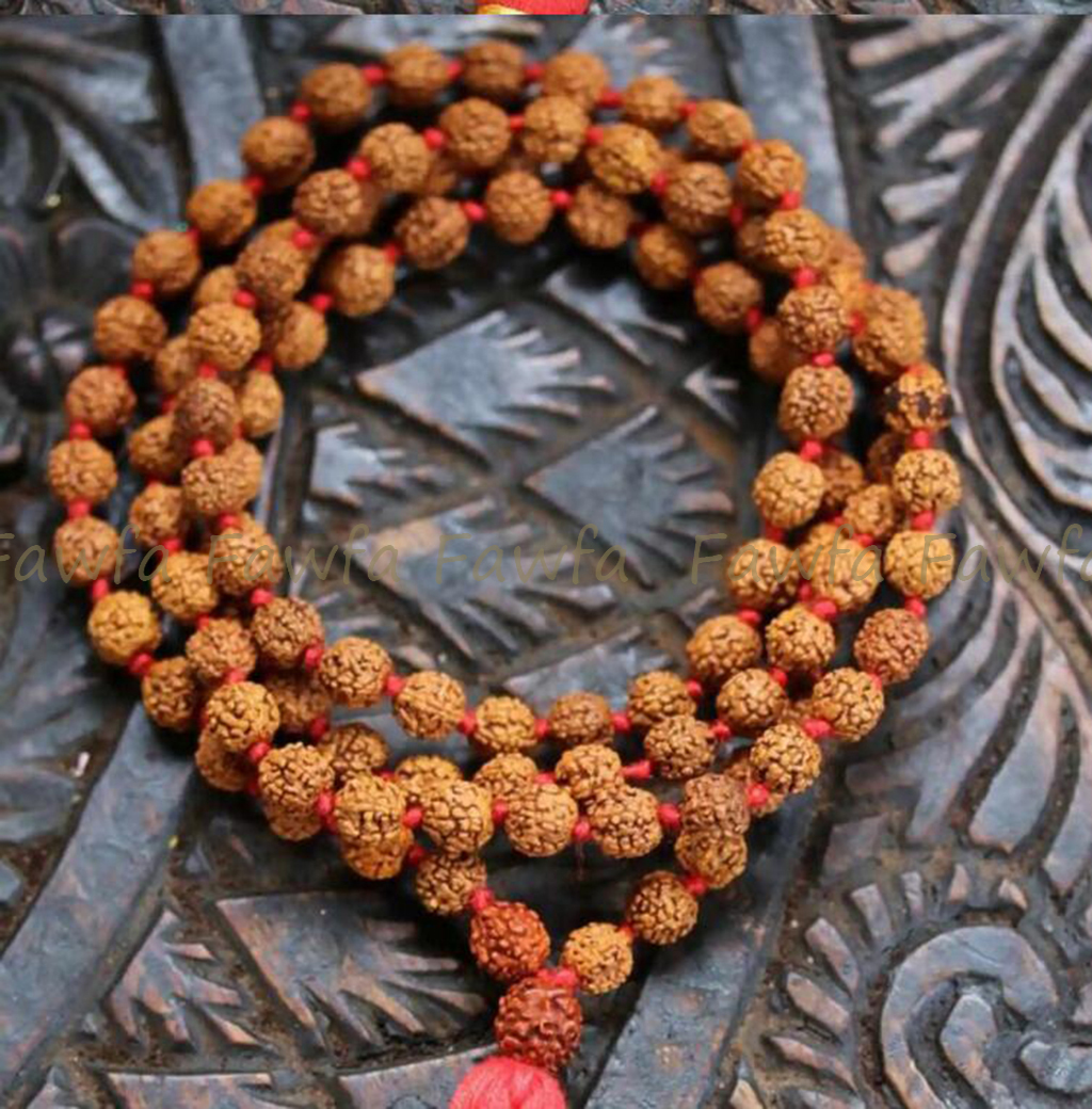 Rudraksha Bodhi 108 Rosary Beads Tibet Buddhist Mala Meditation Tassel Necklace