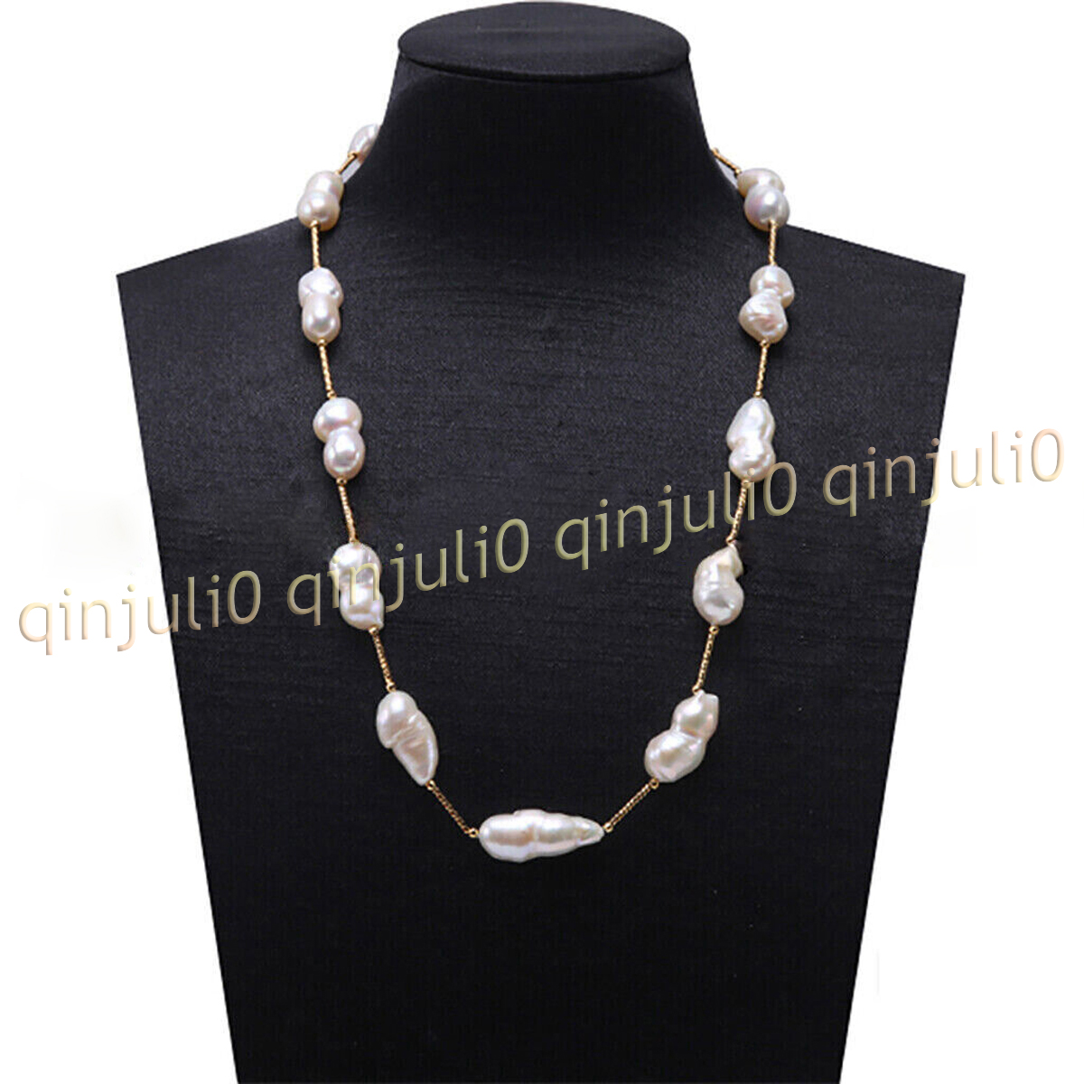 Huge 10-18mm Real Natural White Freshwater Baroque Double Pearl Beads Necklace - Picture 11 of 19