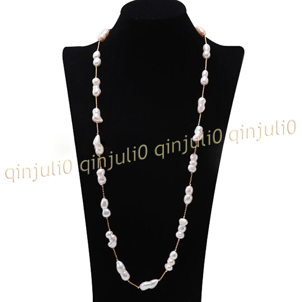 Huge 10-18mm Real Natural White Freshwater Baroque Double Pearl Beads Necklace - Picture 16 of 19