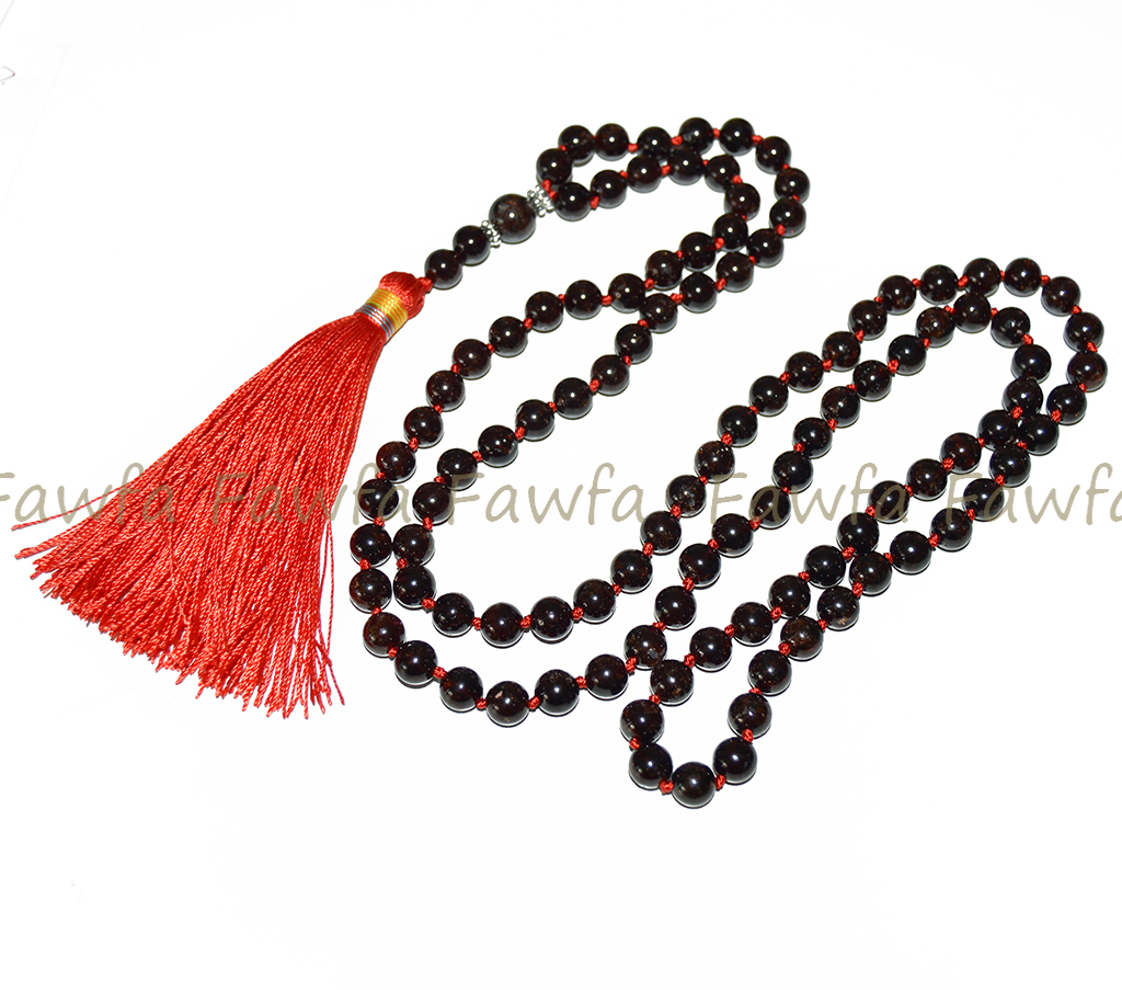 Natural Red Garnet 108 Prayer Beads Buddhist Mala Healing Meditation Necklace