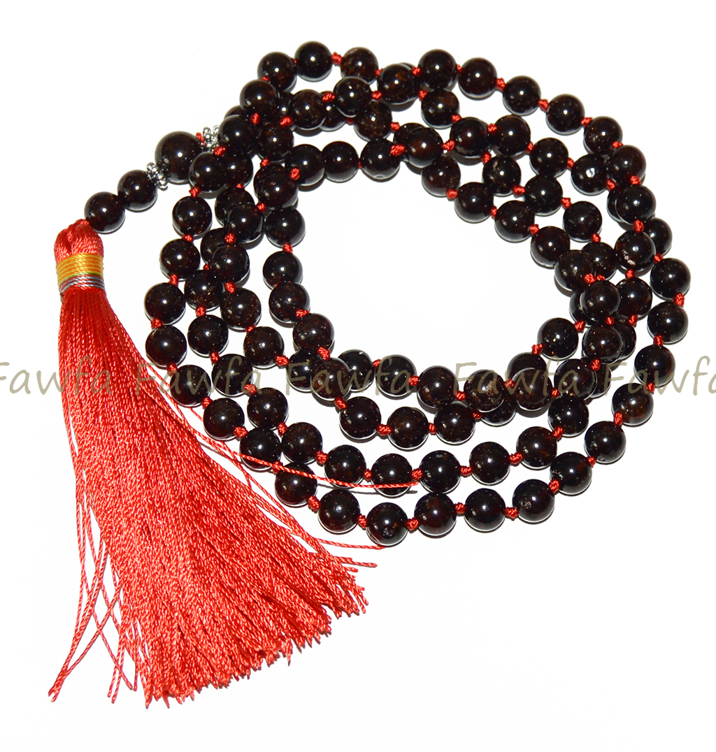 Natural Red Garnet 108 Prayer Beads Buddhist Mala Healing Meditation Necklace