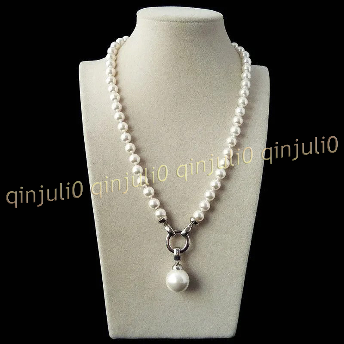 Collana Ciondolo Perline Rotonde Conchiglia Bianco Mare del Sud 14-32"" 6/8/10/12/14 mm - Foto 8 di 11