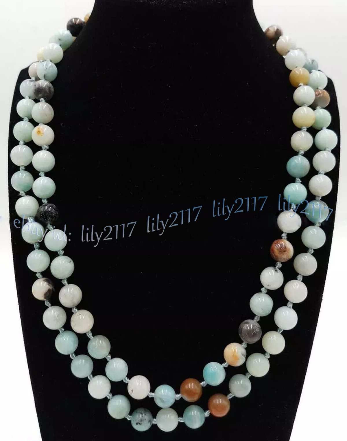 Natural Multicolor Amazonite Round Gemstone Beads Necklace 14-36'' 4/6/8/10/12mm - Picture 10 of 11
