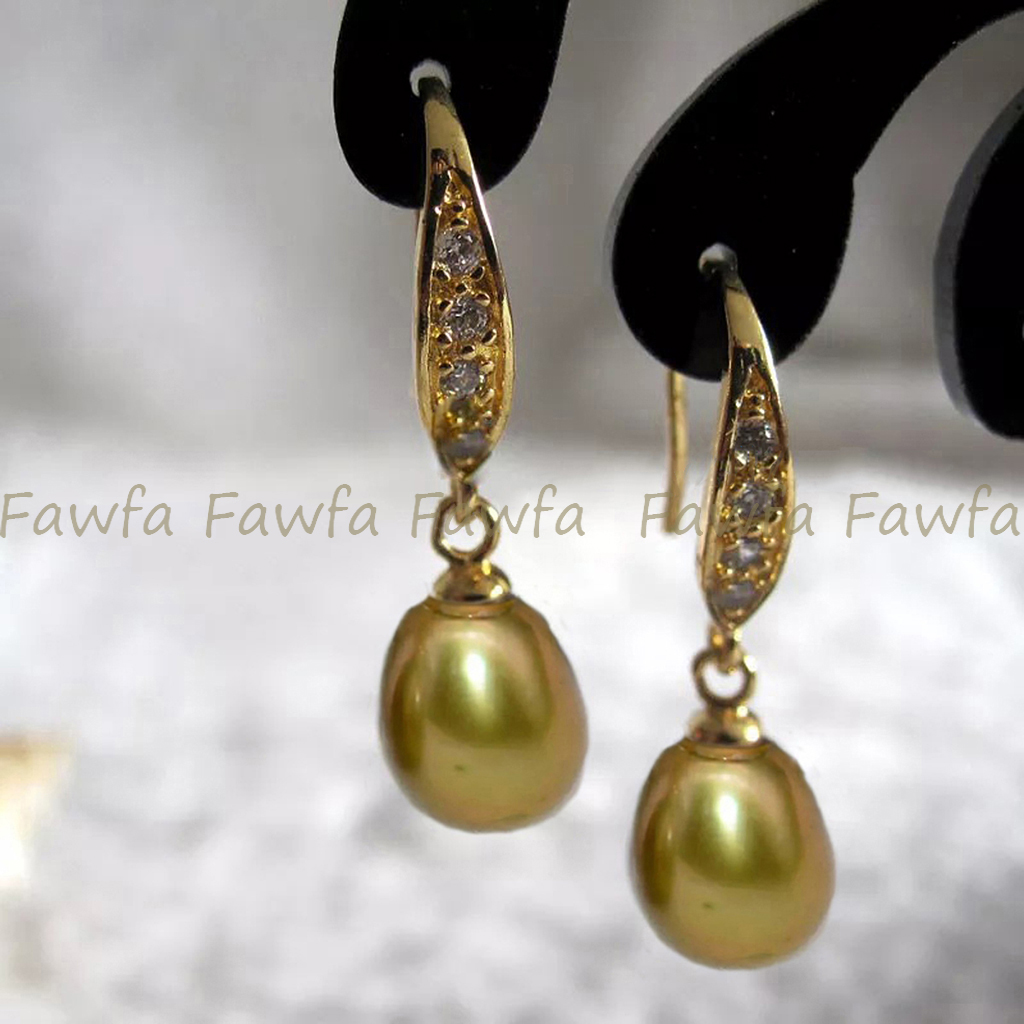 thumbnail image 2 of Natural Freshwater Pearl Drop Dangle Earrings - Multicolor Baroque 7-8mm Silver/Gold Hooks 2 of 6