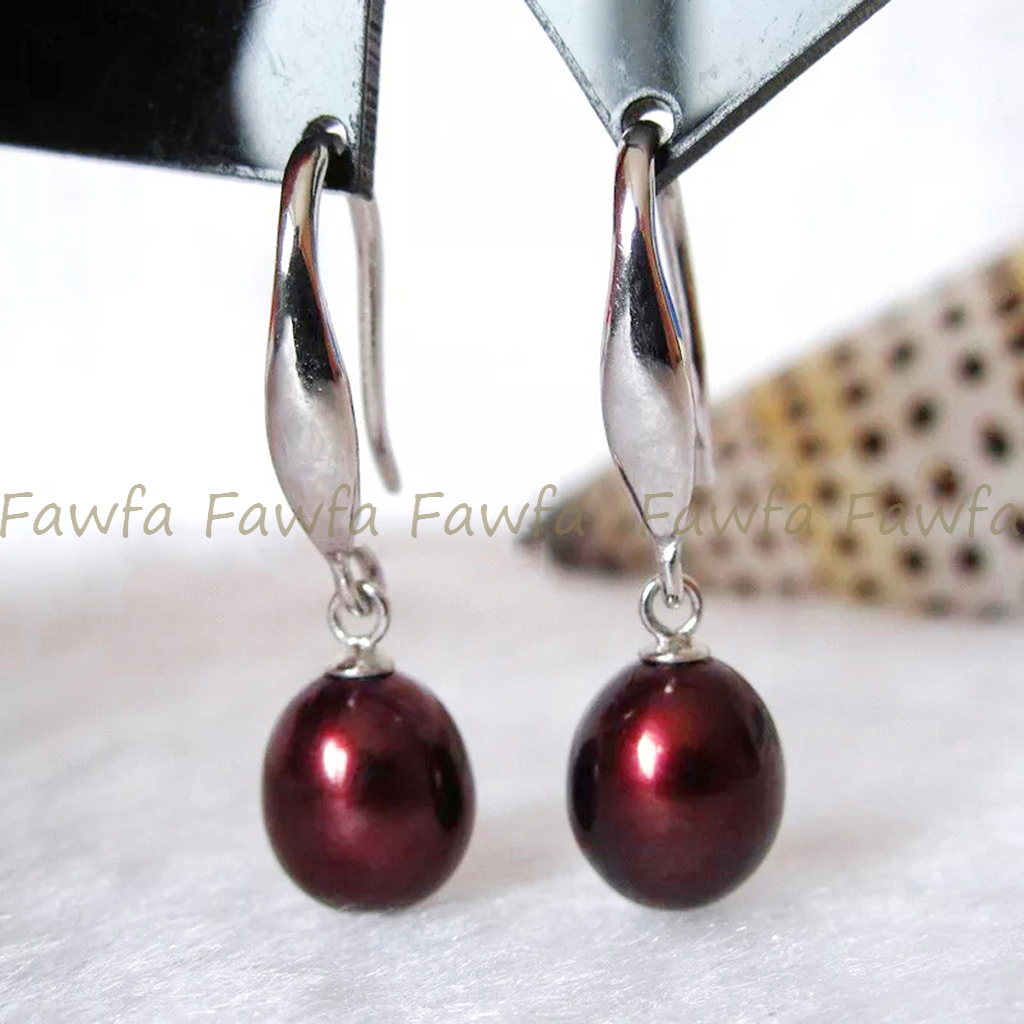 Fashion Natural 7-8mm Multicolor Freshwater Drop Pearl Dangle Hook Earrings - Picture 11 of 31