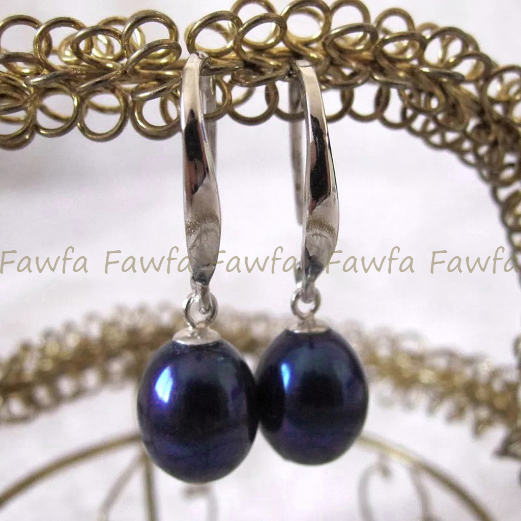 Fashion Natural 7-8mm Multicolor Freshwater Drop Pearl Dangle Hook Earrings - Picture 13 of 31