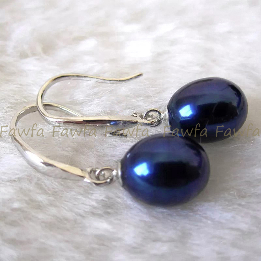 Fashion Natural 7-8mm Multicolor Freshwater Drop Pearl Dangle Hook Earrings - Picture 14 of 31