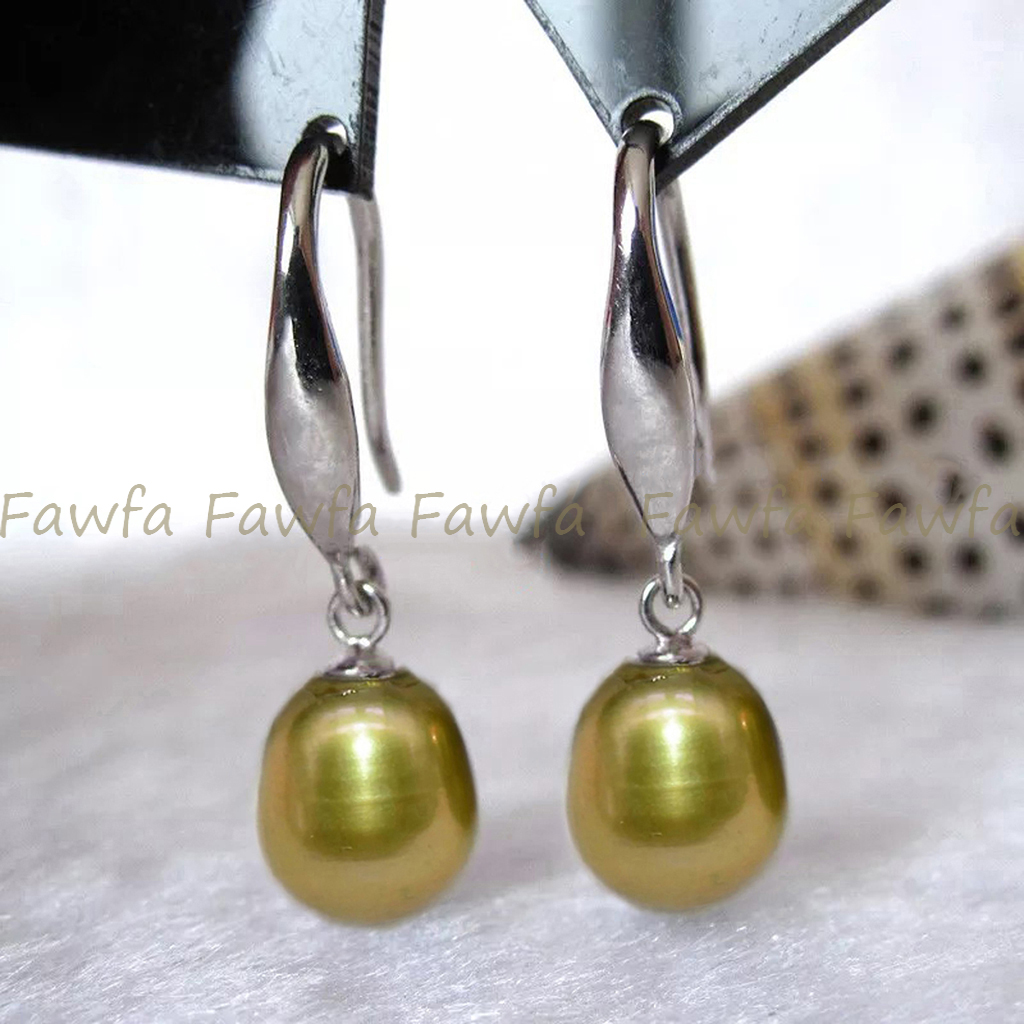 Fashion Natural 7-8mm Multicolor Freshwater Drop Pearl Dangle Hook Earrings - Picture 15 of 31