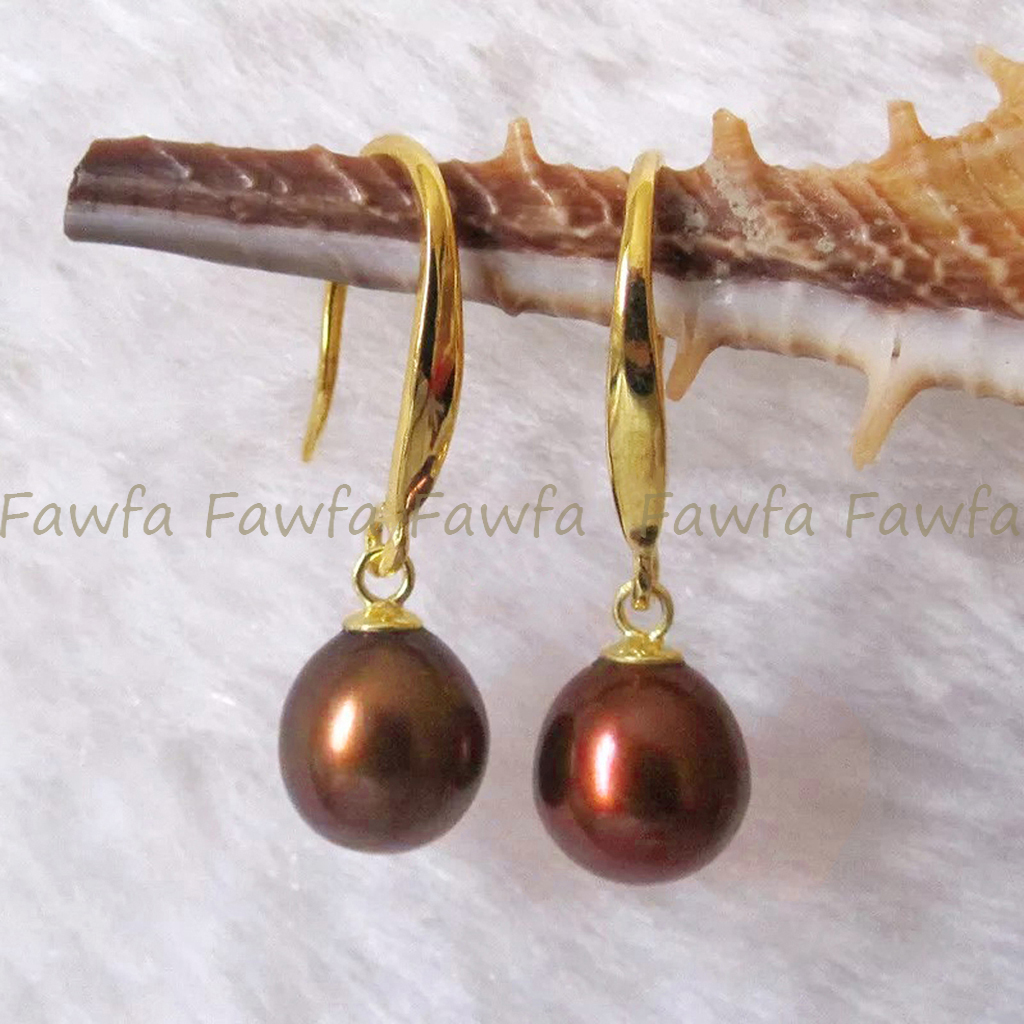 Fashion Natural 7-8mm Multicolor Freshwater Drop Pearl Dangle Hook Earrings - Picture 22 of 31