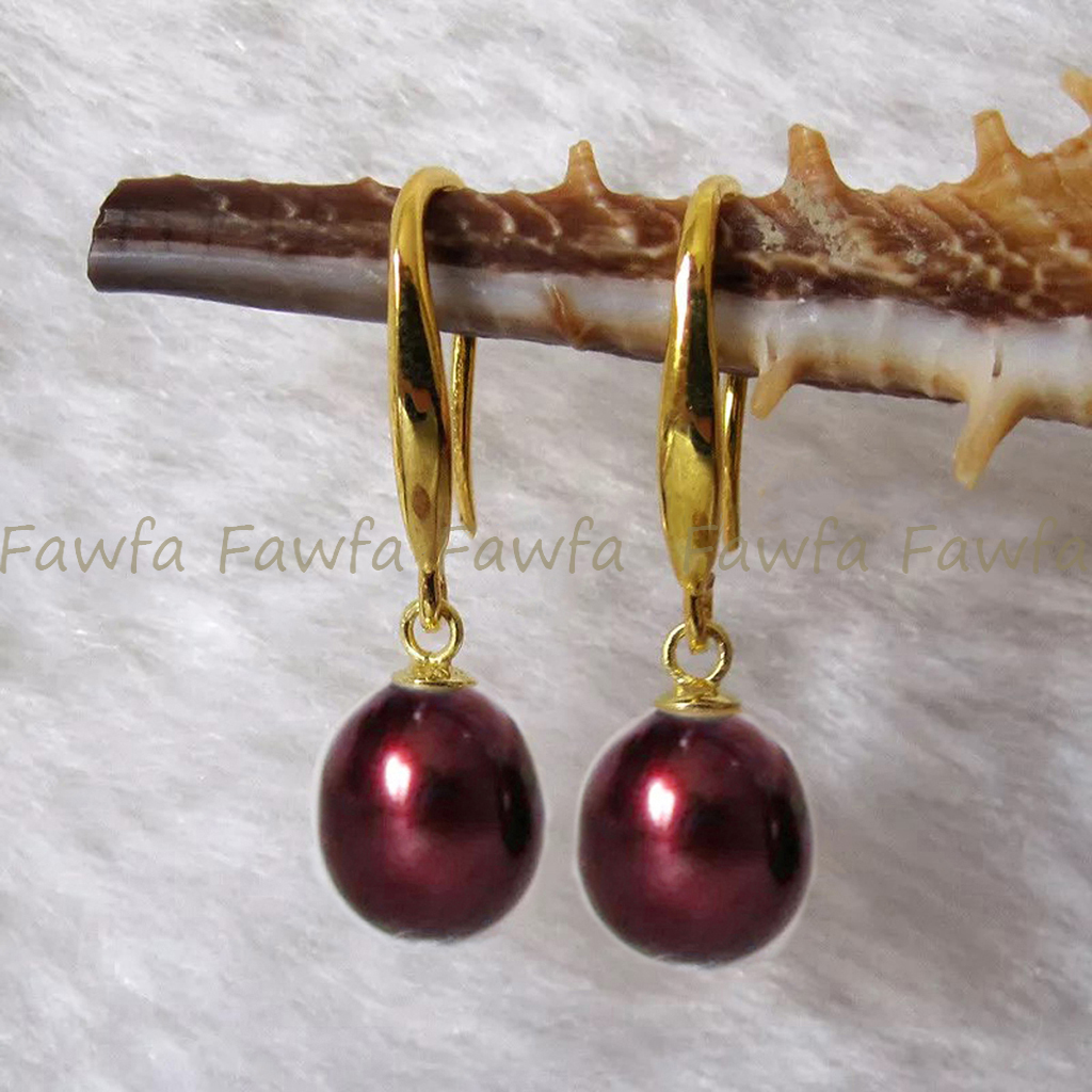 Fashion Natural 7-8mm Multicolor Freshwater Drop Pearl Dangle Hook Earrings - Picture 23 of 31