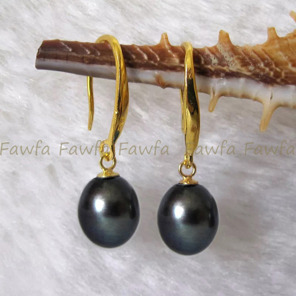 Fashion Natural 7-8mm Multicolor Freshwater Drop Pearl Dangle Hook Earrings - Picture 24 of 31
